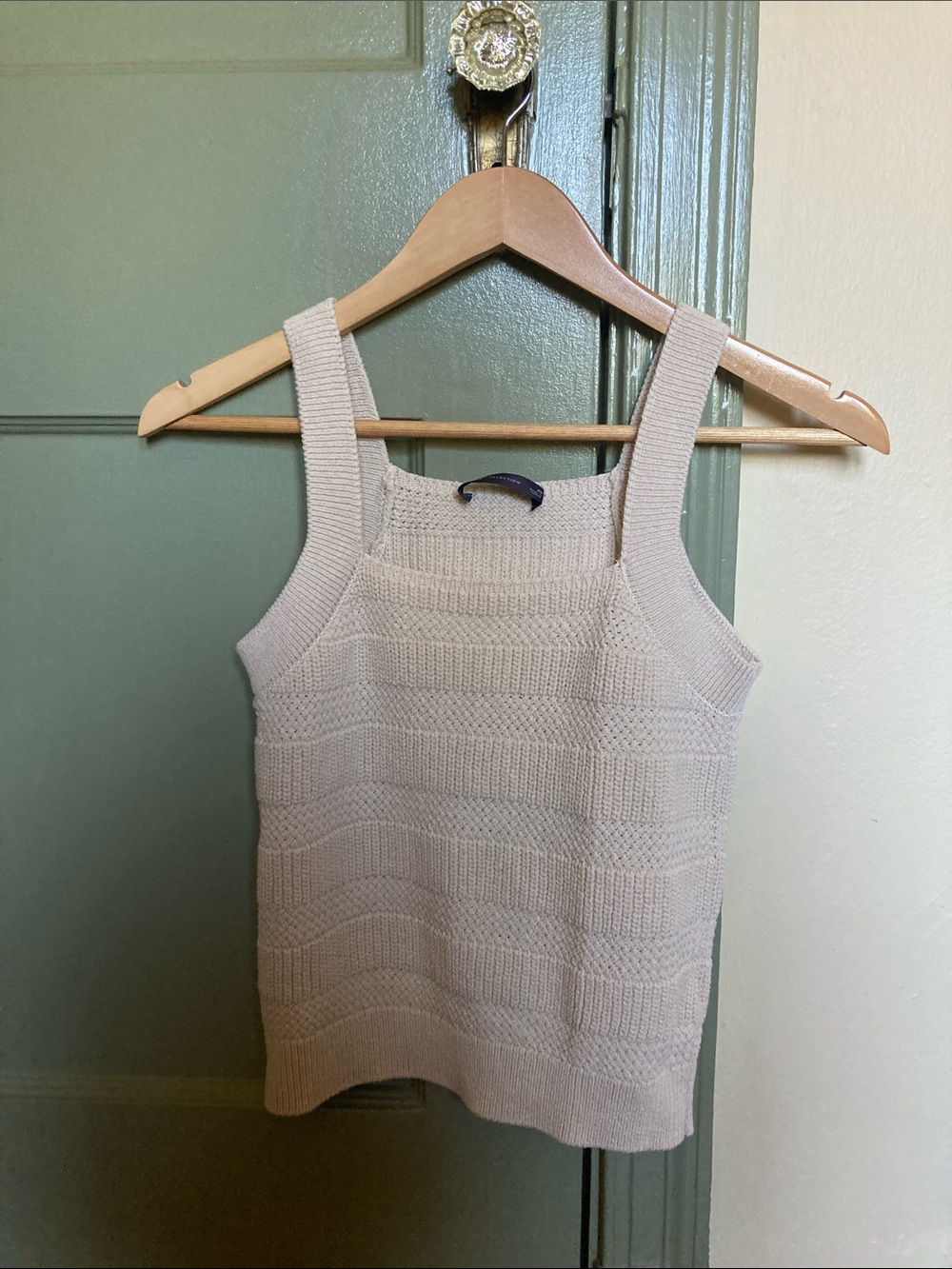 Sleeveless Knit Tank Top in Cream